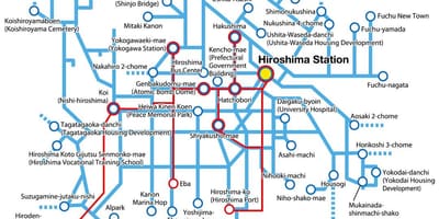 Карта Хирошиме превоза